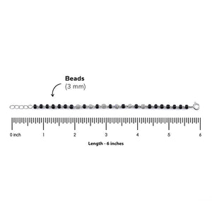 Real Black and Silver Beads Pattern Nazariya for Kids