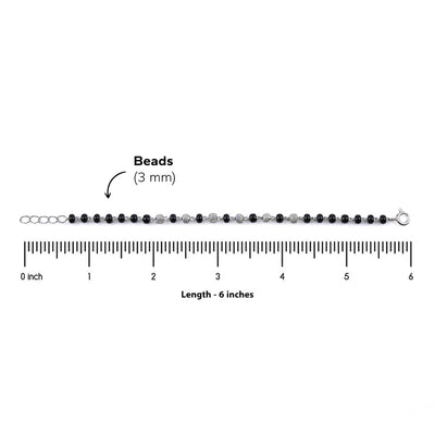 Real Black and Silver Beads Pattern Nazariya for Kids
