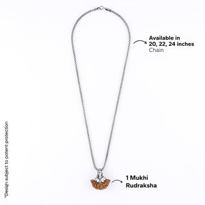 Adiyogi Pendant 1 Mukhi Rudraksha With Chain