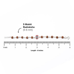 Rudraksha Silver Bracelet with Spiderman Single Line for Kids