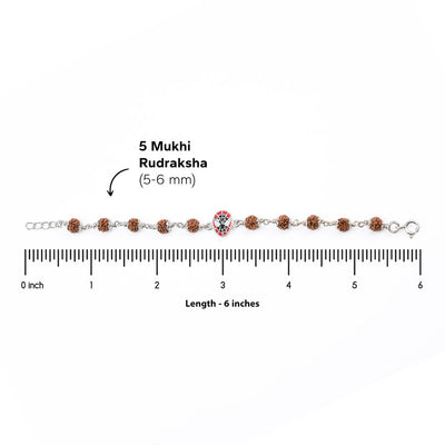 Rudraksha Silver Bracelet with Spiderman Single Line for Kids