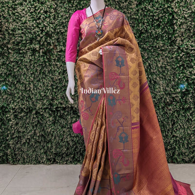 Golden Base Kanjivaram Silk Saree