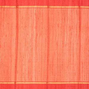 Off White Handwoven Tussar Silk Saree With Floral Motifs-Off White