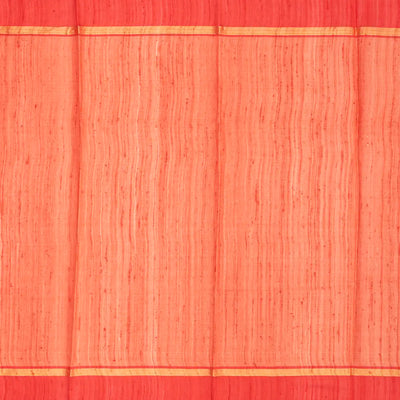 Off White Handwoven Tussar Silk Saree With Floral Motifs-Off White