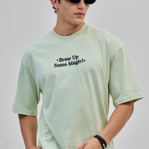 Brew Up Some Magic Green Oversized T-Shirt