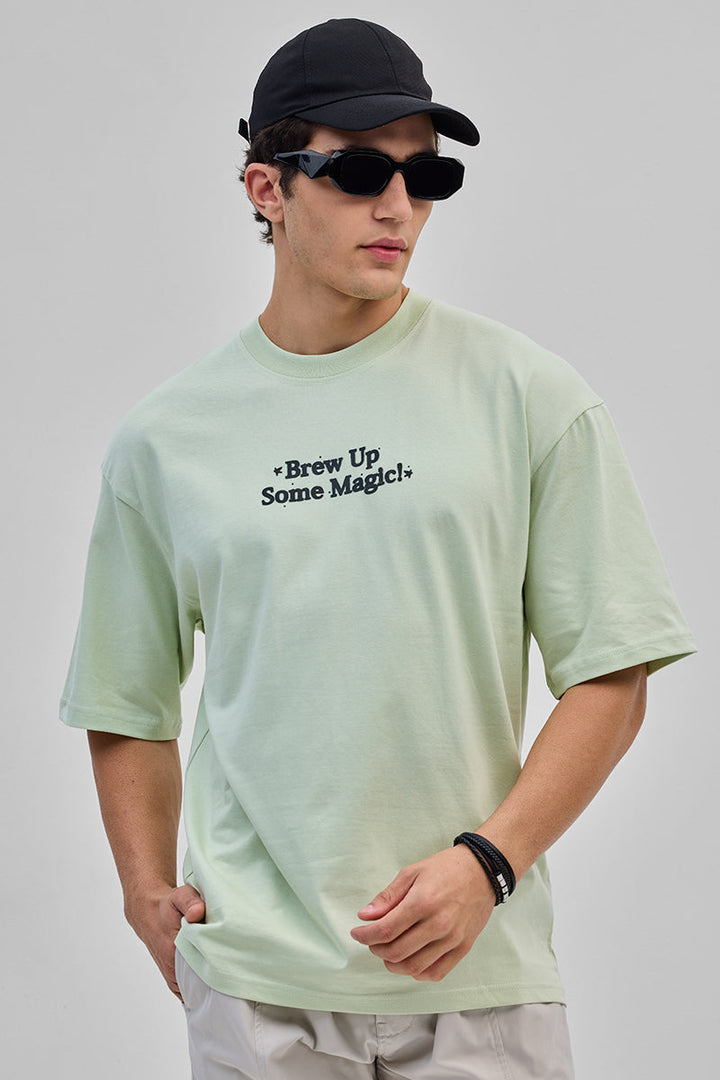 Brew Up Some Magic Green Oversized T-Shirt