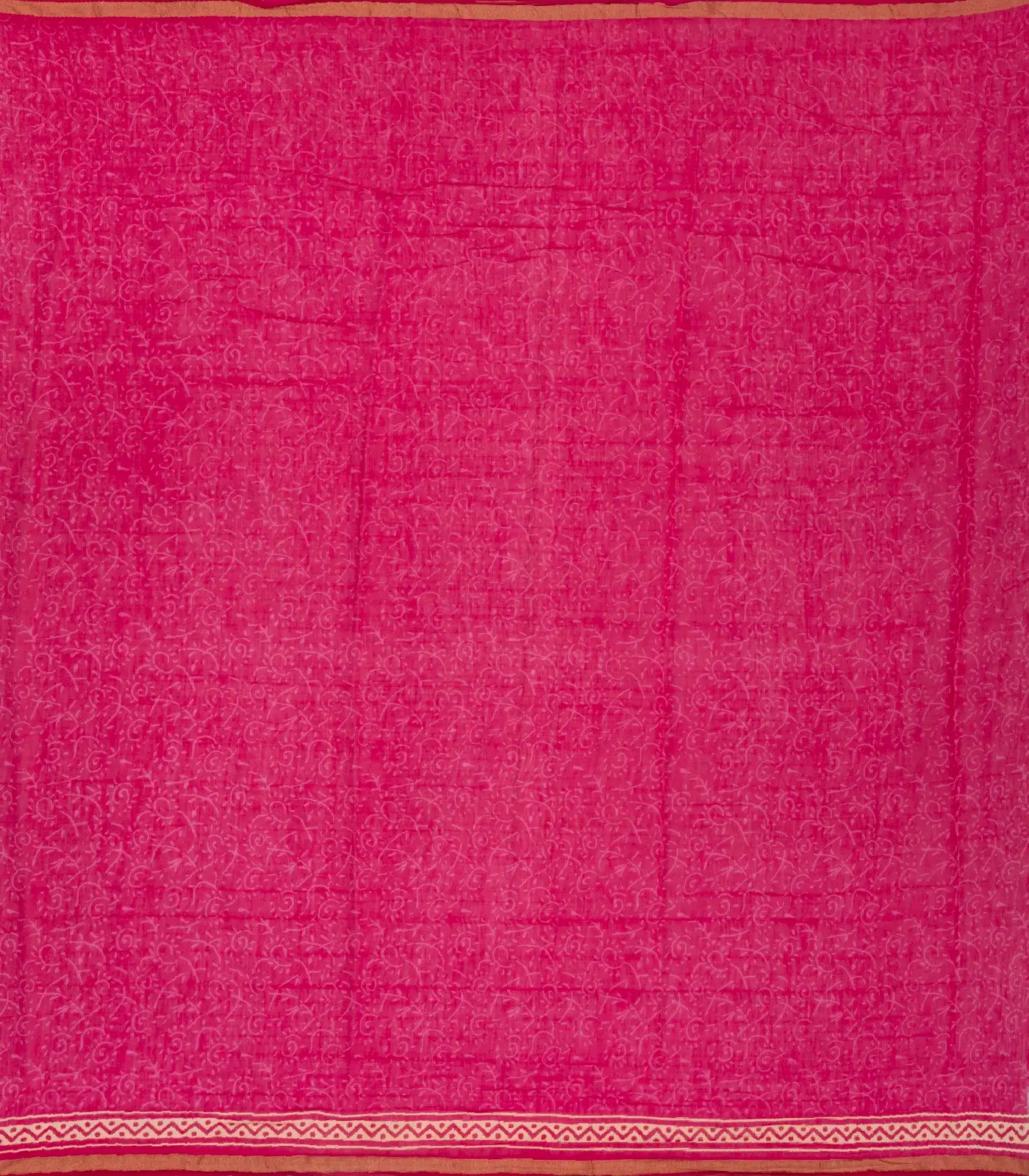 Pink Woven Jaipur Cotton Saree With Printed Floral Motifs