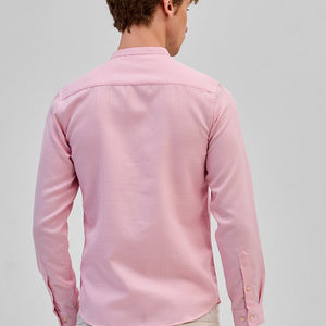Pink Mandarin Slim Fit Shirt