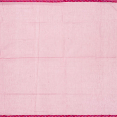 BubbleGum Pink Handloom Bengal Cotton Saree And Pink Border