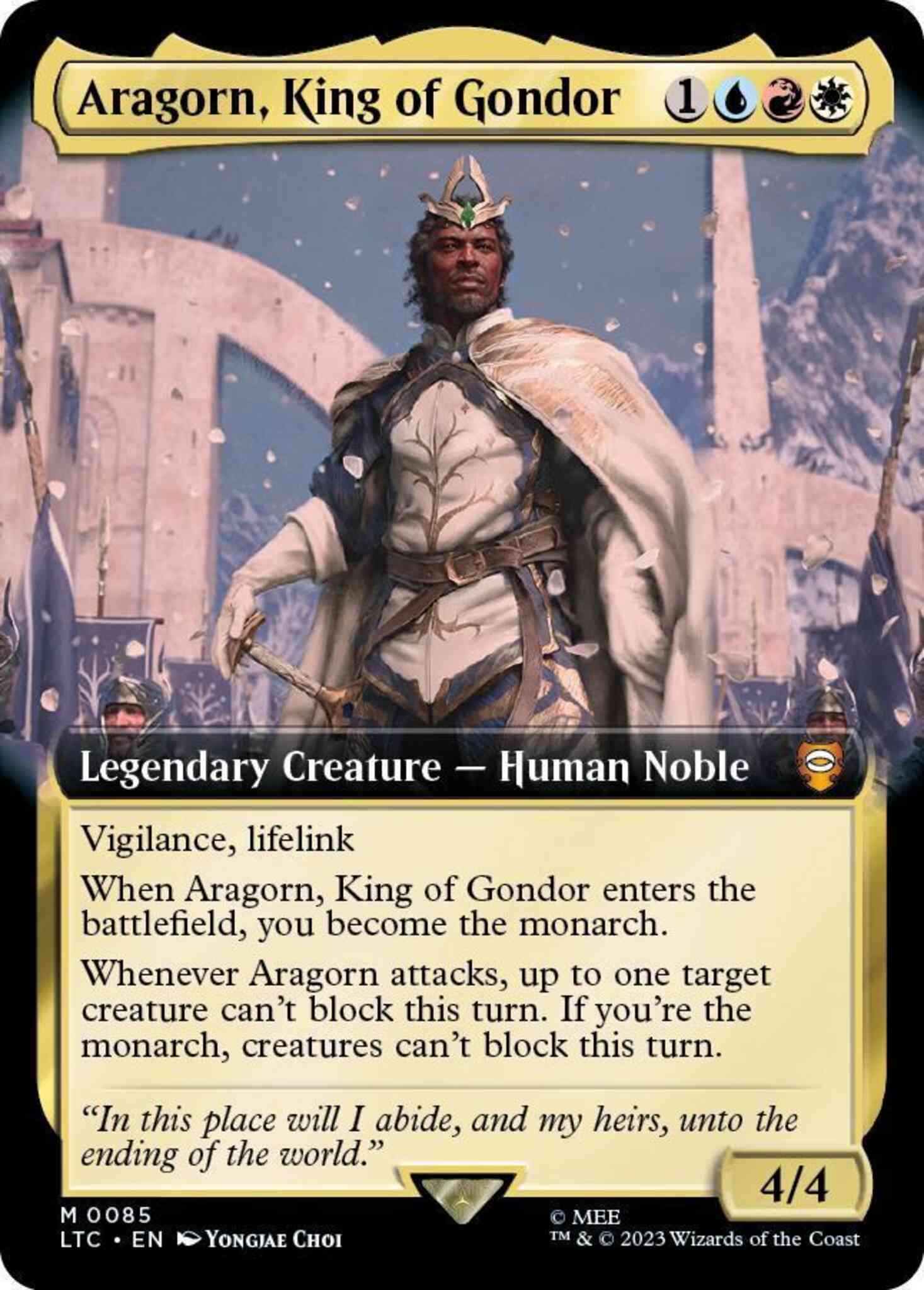 Aragorn, King of Gondor [85] [Extended Art] [The Lord of the Rings: Tales of Middle-earth: Commander] [Non-Foil]