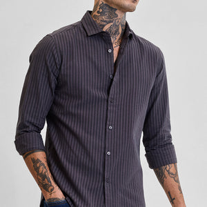 Grey Stripes Slim Fit Shirt