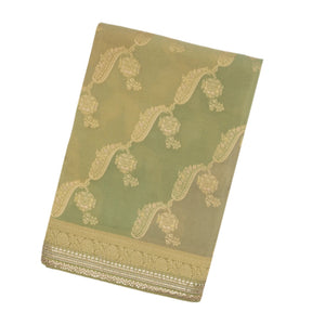 Cardamom Green Woven Banarasi Tissue Rangkat Saree With Embroidery