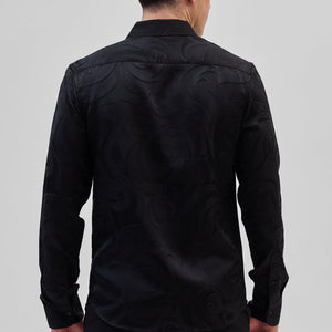 Black Self-Design Shirt