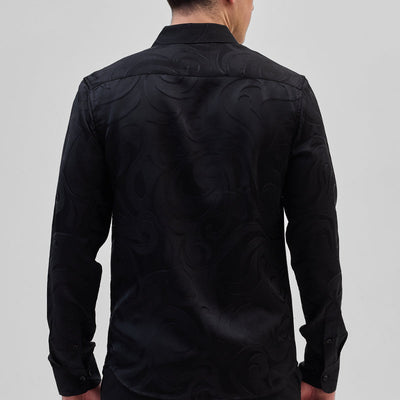 Black Self-Design Shirt