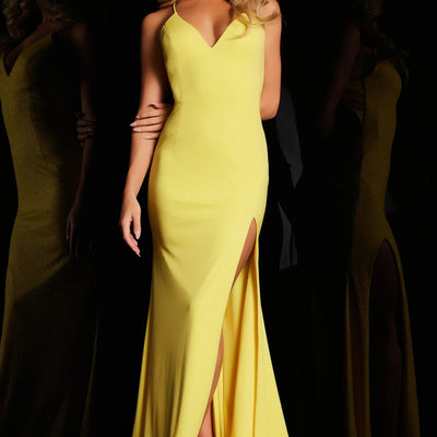 Jersey Fitted Sleeveless Slit Gown by Jovani 08153