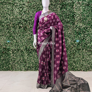 Jazzberry Jam Odisha Ikat Contemporary Silk Saree