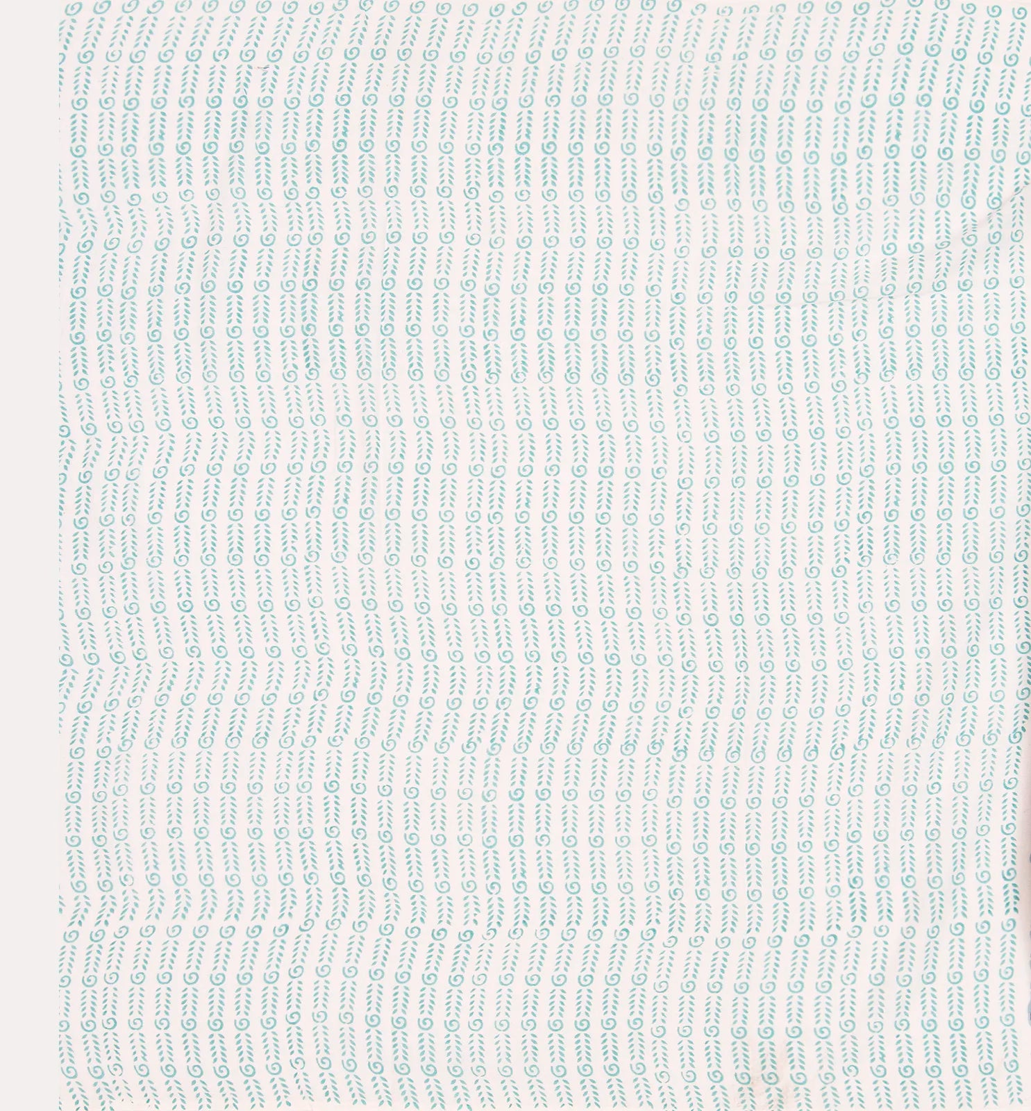 Turquoise Woven Jaipur Cotton Saree Printed With Green Floral Motifs