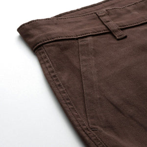 Men's Brown Relaxed Fit Solid Cargos