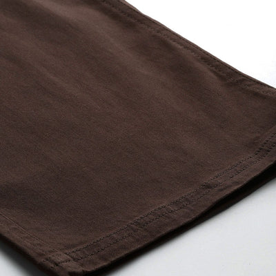 Men's Brown Relaxed Fit Solid Cargos