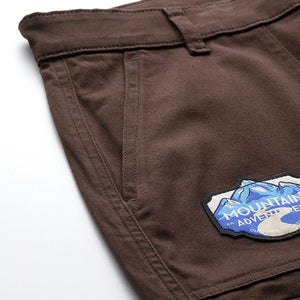 Men's Brown Relaxed Fit Solid Cargos