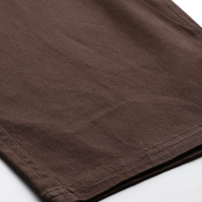 Men's Brown Relaxed Fit Solid Cargos
