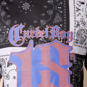 Men's White Oversized Paisley Printed T-Shirt