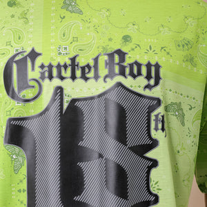 Men's Green Oversized Paisley Printed T-Shirt