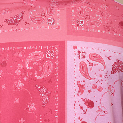 Men's Pink Oversized Paisley Printed T-Shirt