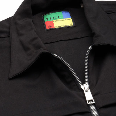 Men's Black Boxy Solid Street Wear Shirt