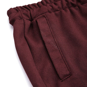Men's Maroon Relaxed Fit Textured Cargo Joggers