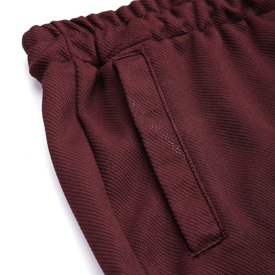 Men's Maroon Relaxed Fit Textured Cargo Joggers