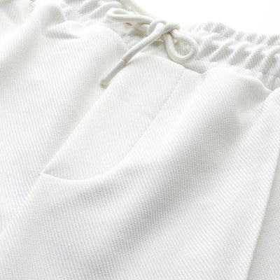 Men's White Relaxed Fit Printed Wide Leg Joggers