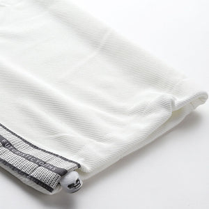 Men's White Relaxed Fit Printed Wide Leg Joggers