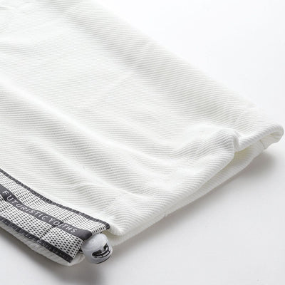Men's White Relaxed Fit Printed Wide Leg Joggers
