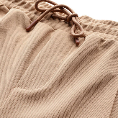 Men's Brown Relaxed Fit Printed Wide Leg Joggers