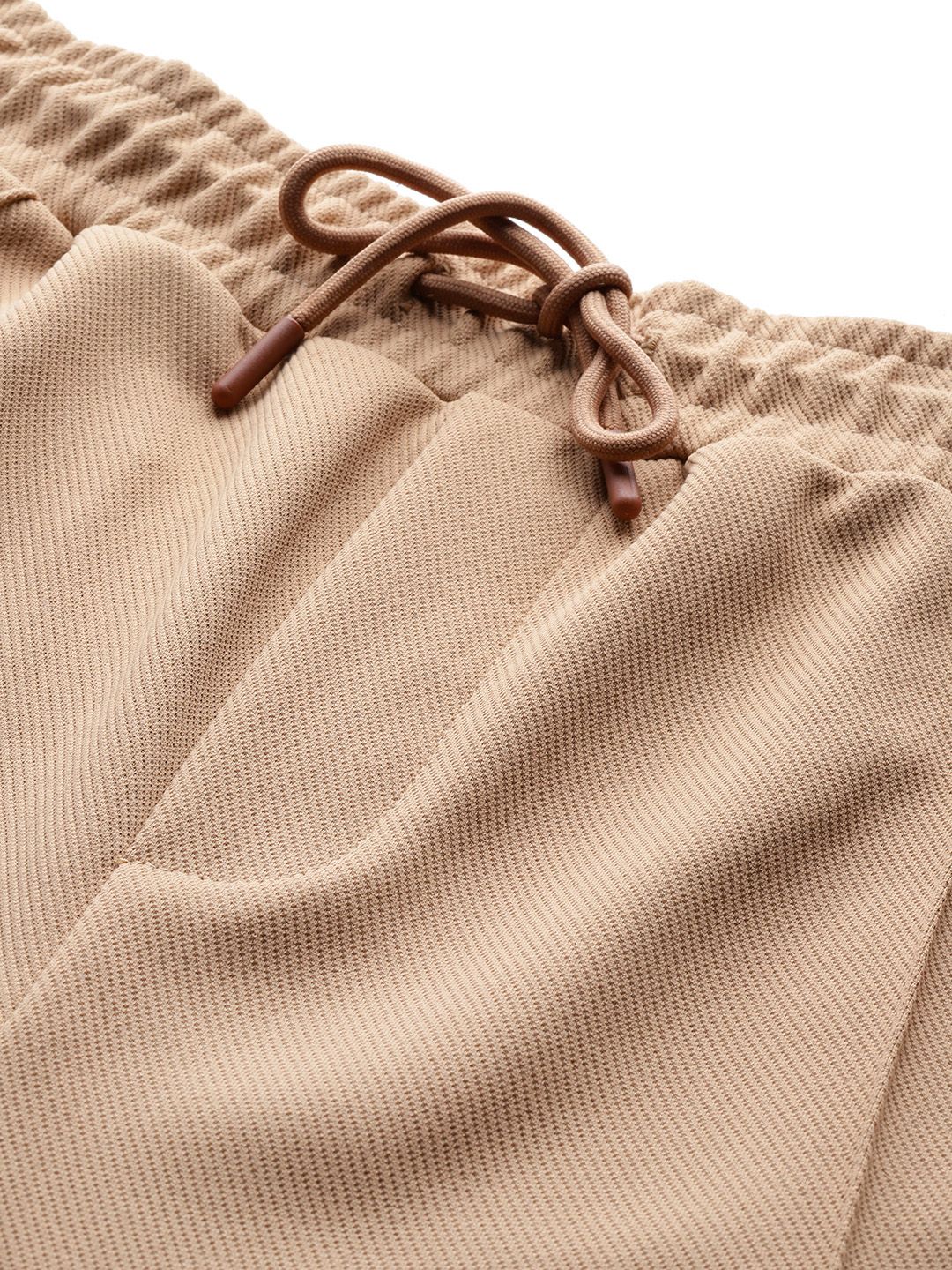 Men's Brown Relaxed Fit Printed Wide Leg Joggers