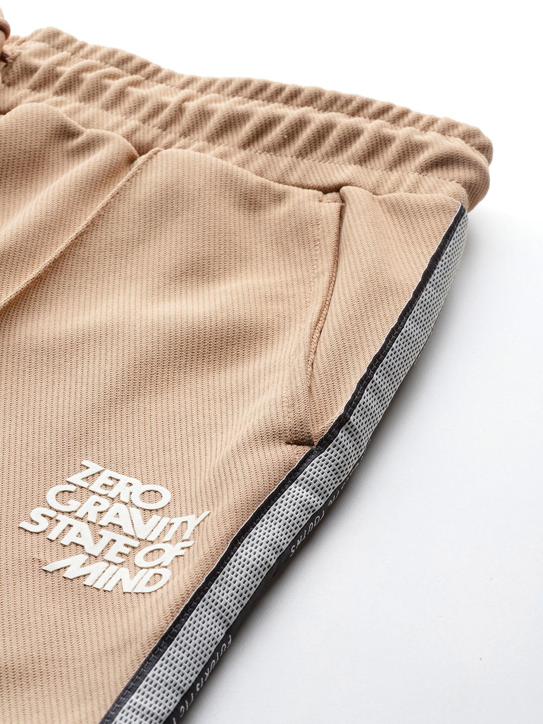 Men's Brown Relaxed Fit Printed Wide Leg Joggers