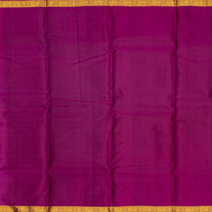 Dark Green Silk Saree With Zari Checks & Annam Buttas