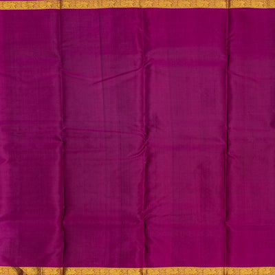 Dark Green Silk Saree With Zari Checks & Annam Buttas