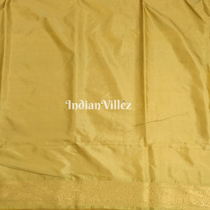 Golden Floral Theme Designer Banarasi Katan Silk Saree