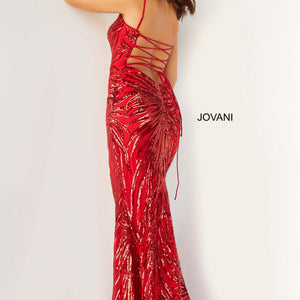 Sequin Print Fitted Sleeveless Gown by Jovani 08481