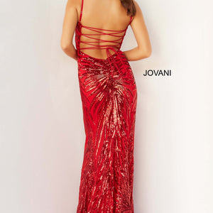 Sequin Print Fitted Sleeveless Gown by Jovani 08481
