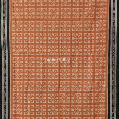 Peach Maniabandha Odisha Ikat Cotton Saree