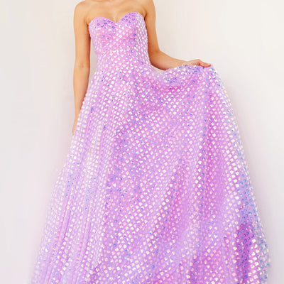 Embellished Strapless A-line Gown by Jovani 08605