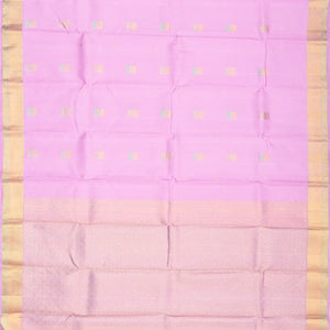 Lavender Handloom Kanchipuram Silk Saree With Meena Buttas