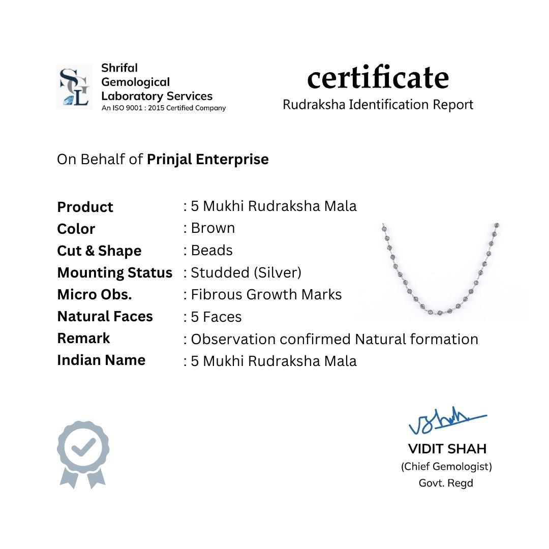 Silver Mala (Om Beads)