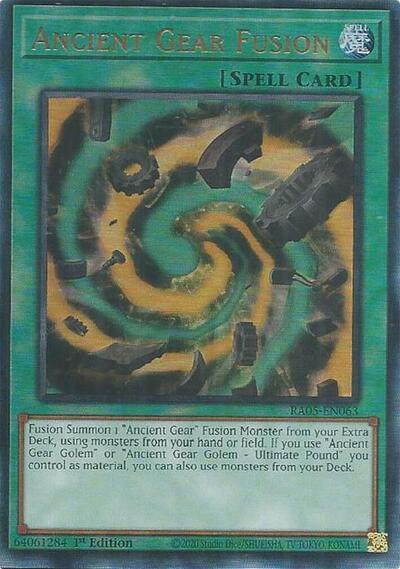 Ancient Gear Fusion - RA05-EN063 - Ultimate Rare - 1st Edition