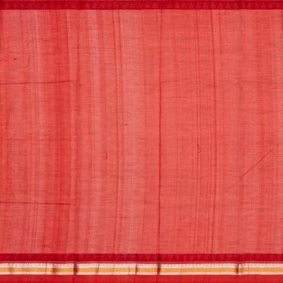 Rust Handloom Chirala Silk Cotton Saree With Chakaram Buttas