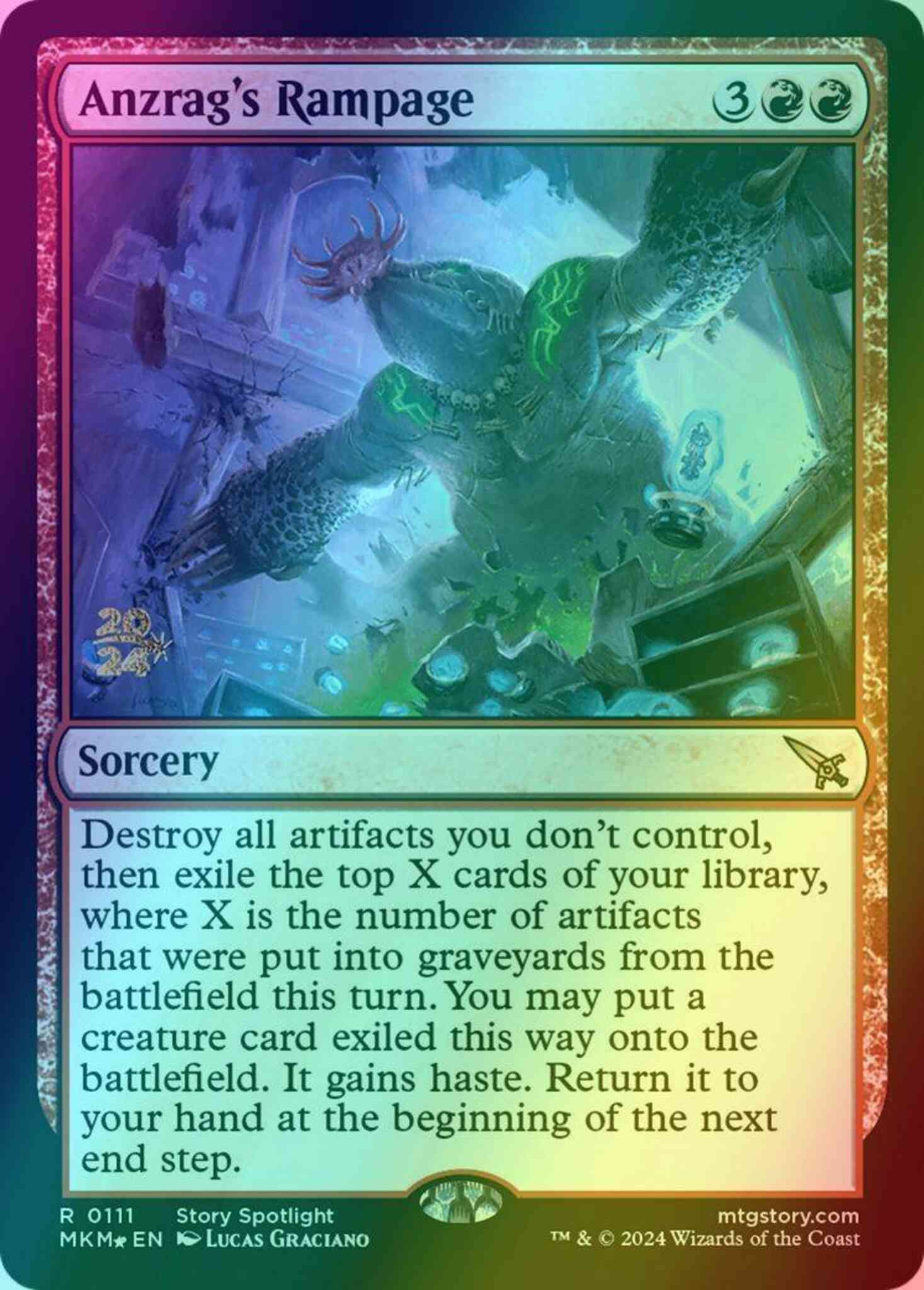 Anzrag's Rampage [111s] [Prerelease] [Murders at Karlov Manor: Promos] [Foil]