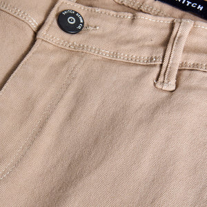 Beige Slim Fit Cargo Jeans